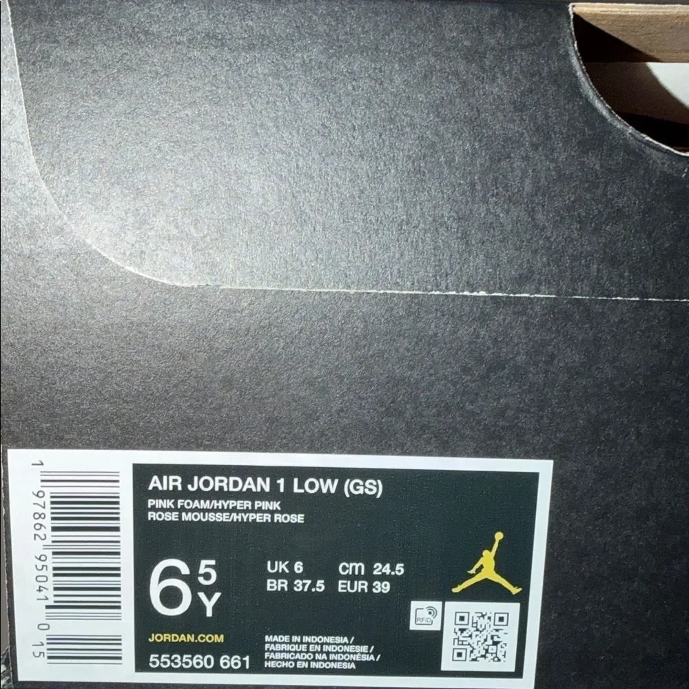 Air Jordan 1 Low GS Hyper Pink 553560-661 Size 6.5Y